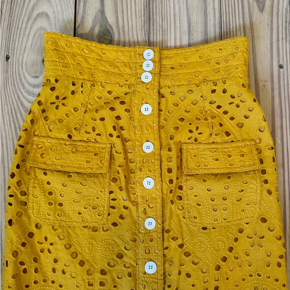 Tracy Reese X Anthropologie Sunshine Eyelet Pencil Skirt - Picture 7 of 9